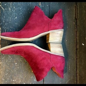 Betsey Johnson Red Booties. Size 7